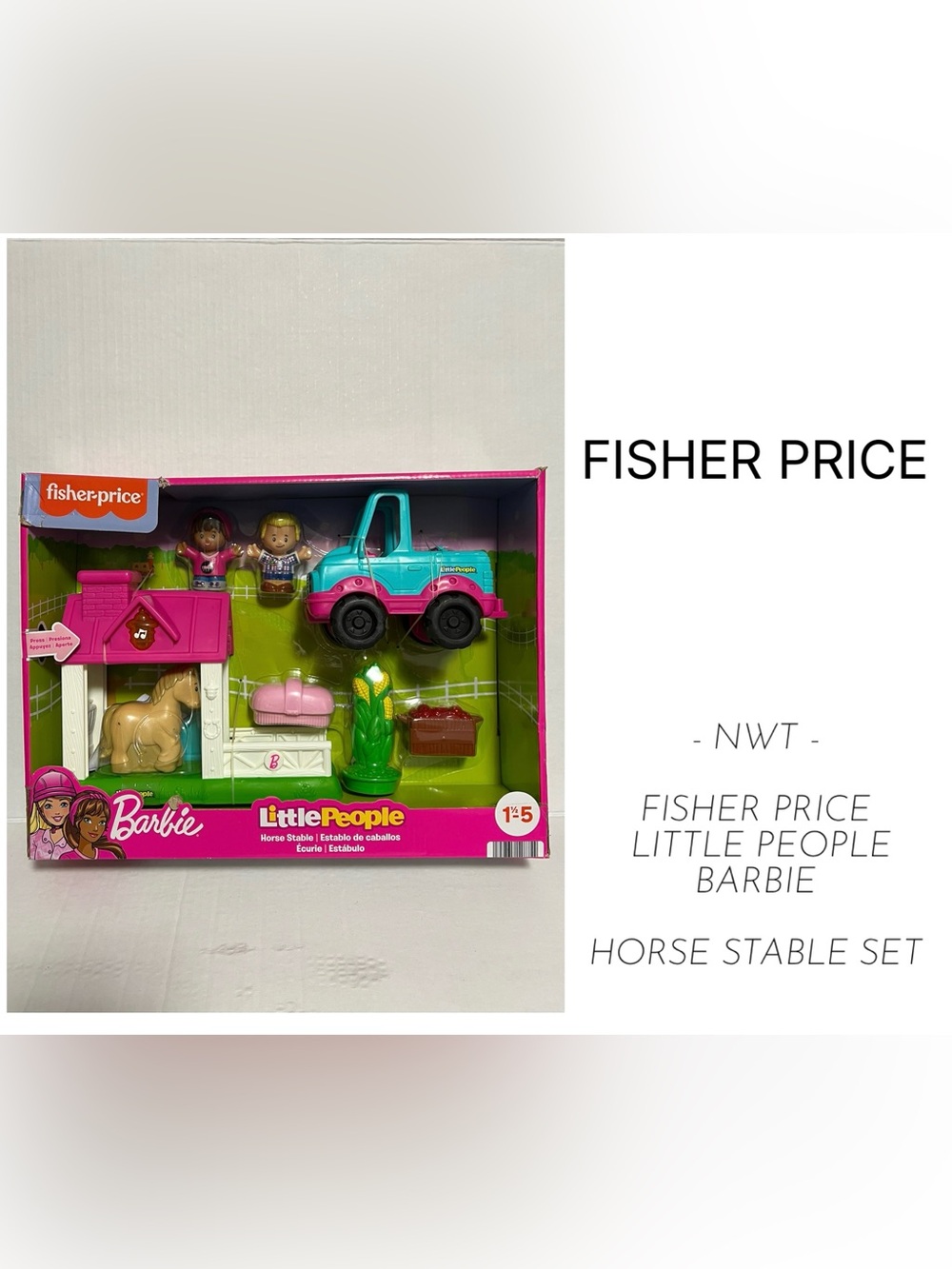 🆕FISHER PRICE - NWT - DISCONTINUED LITTLE PEOPLE BARBIE HORSE STABLE PLAYSET